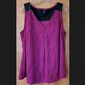 Torrid heart blouse w faux leather detail